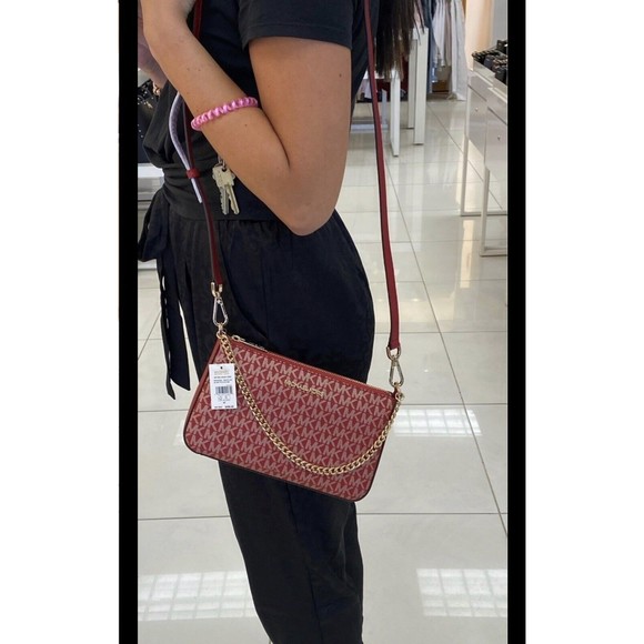 Bundle Michael Kors Red Giftable Boxed Xbody Xmas Gift Bag Wallet Set NWT $616 - Picture 9 of 10